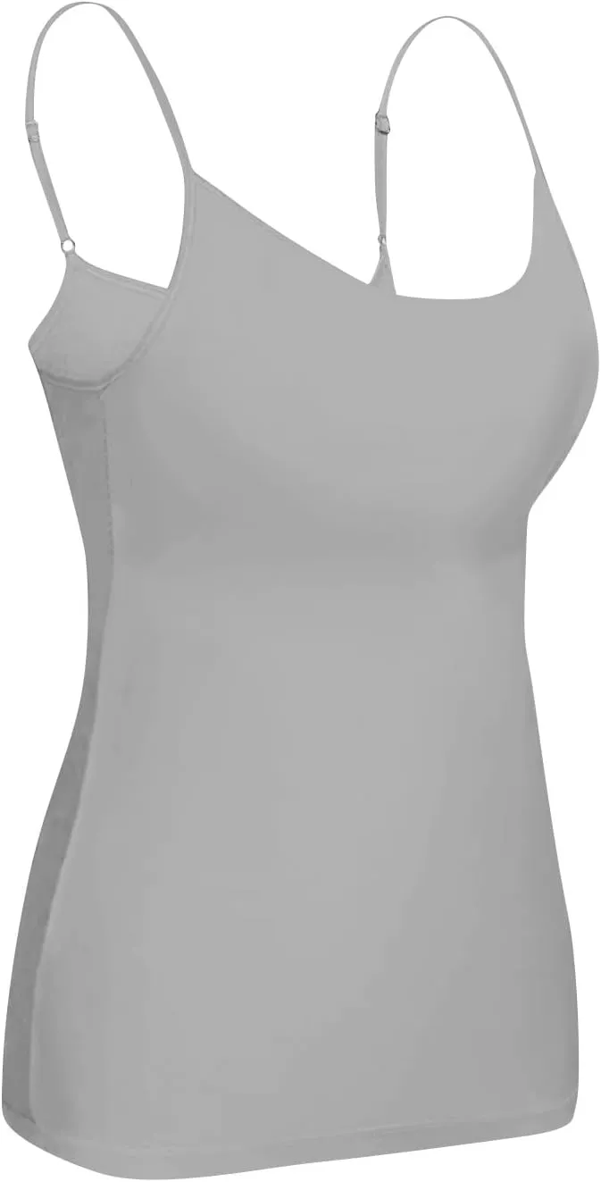 Camisole Top for Women Built in Bra 2024 Summer Soft Comfy Adjustable Spaghetti Strap Layer Cami Tank Top