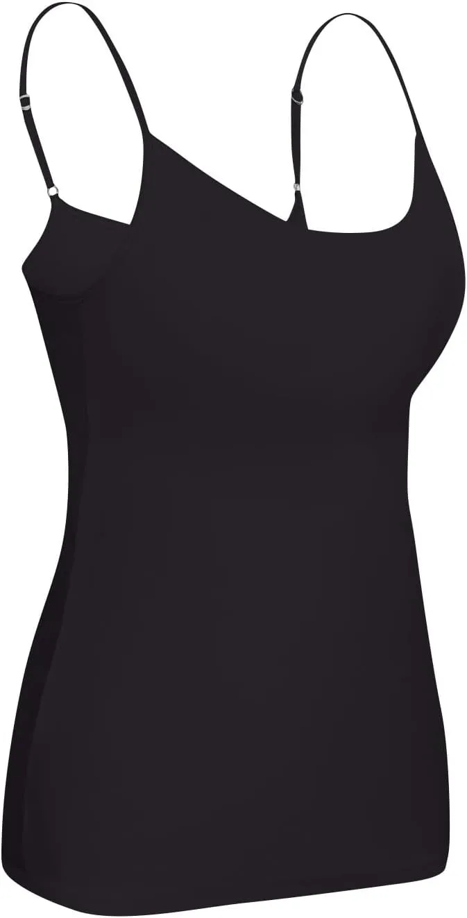 Camisole Top for Women Built in Bra 2024 Summer Soft Comfy Adjustable Spaghetti Strap Layer Cami Tank Top