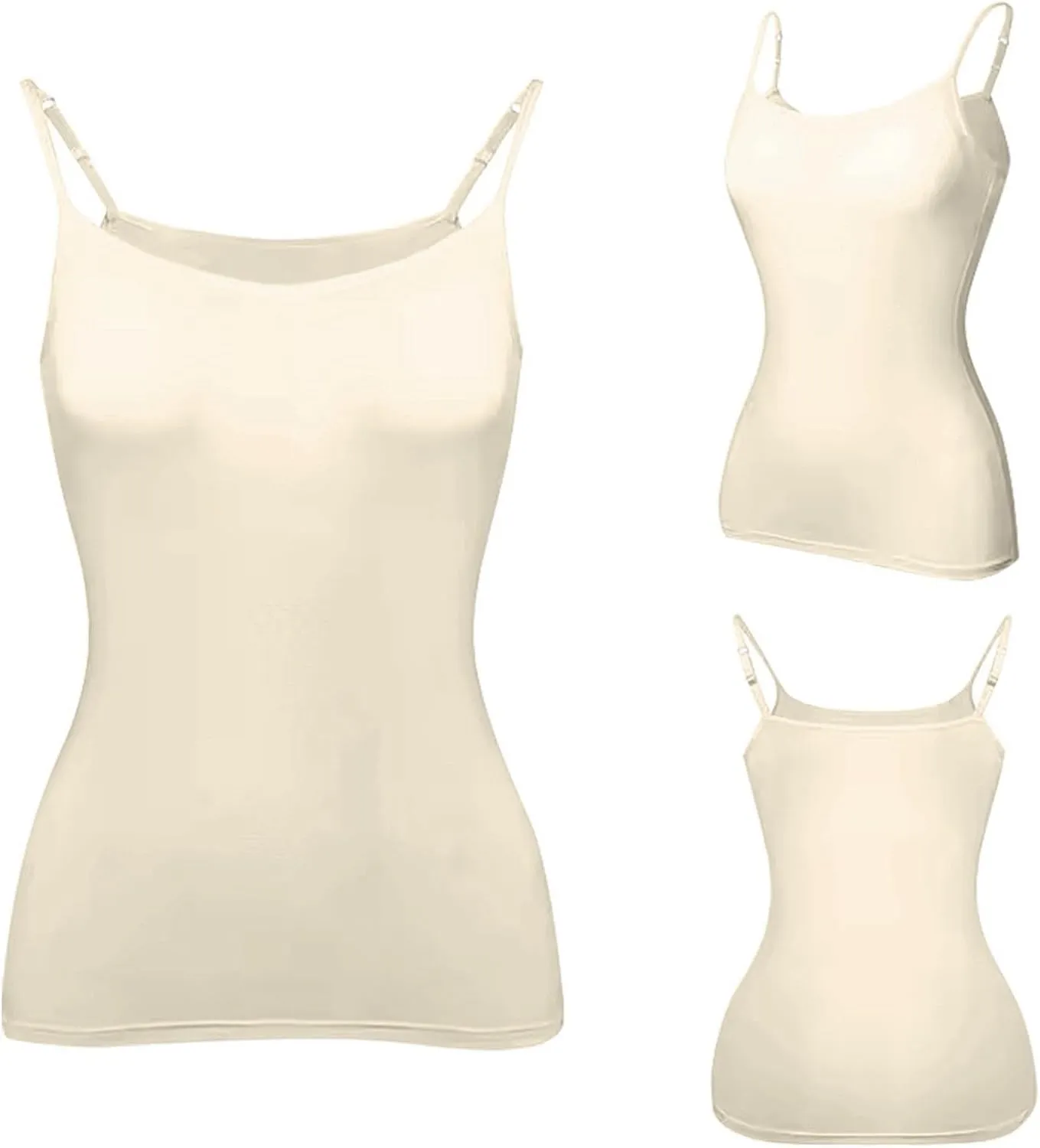 Camisole Top for Women Built in Bra 2024 Summer Soft Comfy Adjustable Spaghetti Strap Layer Cami Tank Top
