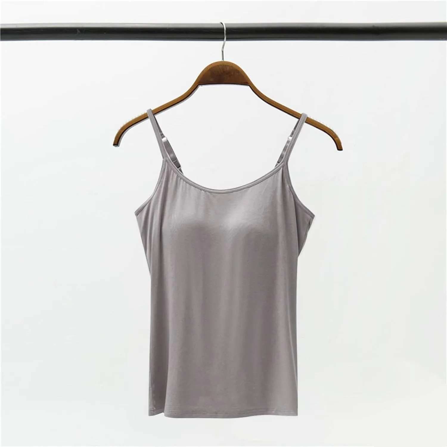 Camisole Tops for Women Built in Bra Plus Size Padded Tank Tops Camisole Spaghetti Strap Workout Athletic Tanktops