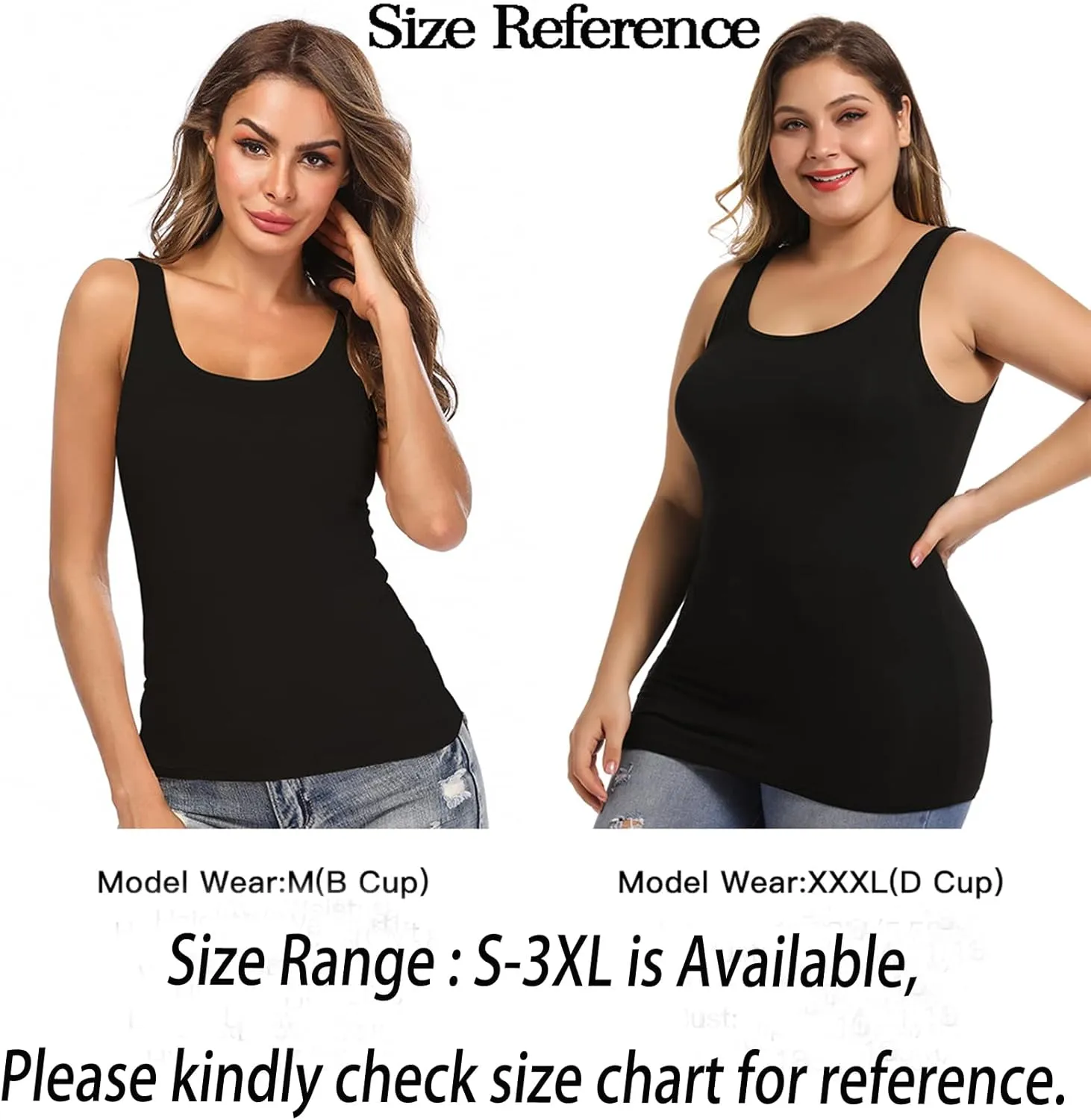 Camisoles for Women with Built in Bra,Basic Yoga Top Layering Tank Top Padded Bra Undershirt(S-3XL)