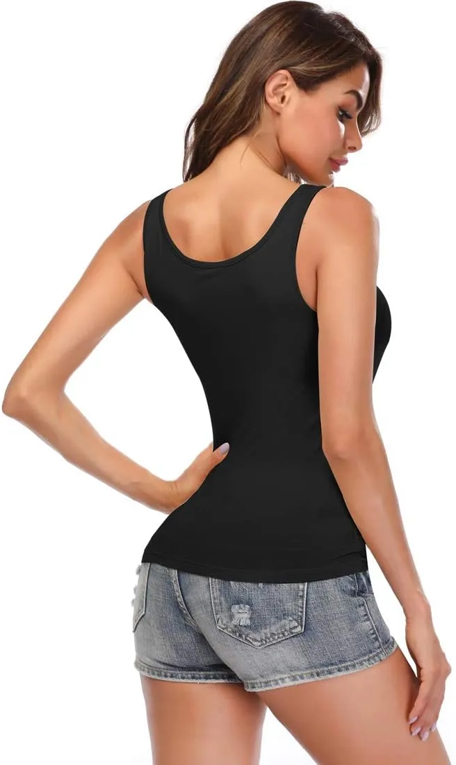 Camisoles for Women with Built in Bra,Basic Yoga Top Layering Tank Top Padded Bra Undershirt(S-3XL)