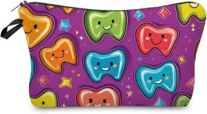 Cartoon Teeth Makeup Bag Cute Small Organizer Zipper Pouch Cartoon Teeth Cosmetic Bag Birthday Present for Women Friends -2