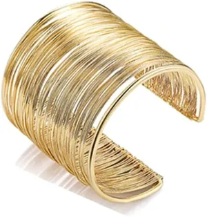 CASDAN 1PCS Cuff Bangle Bracelet for Women Open Wide Wire Bracelets Gold Wrist Cuff Wrap Bracelet