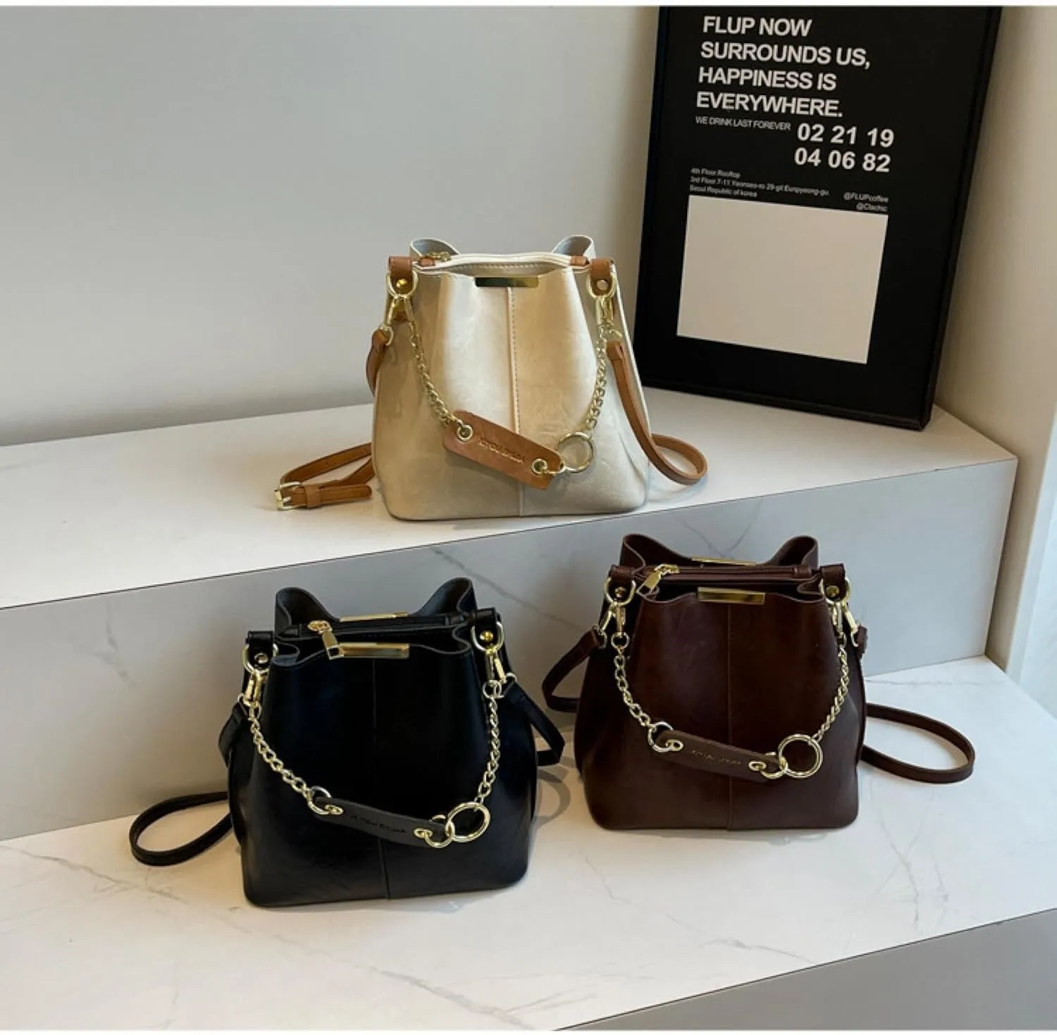 Chain Hand-carried Crossbody Bucket Bag Women's Bag