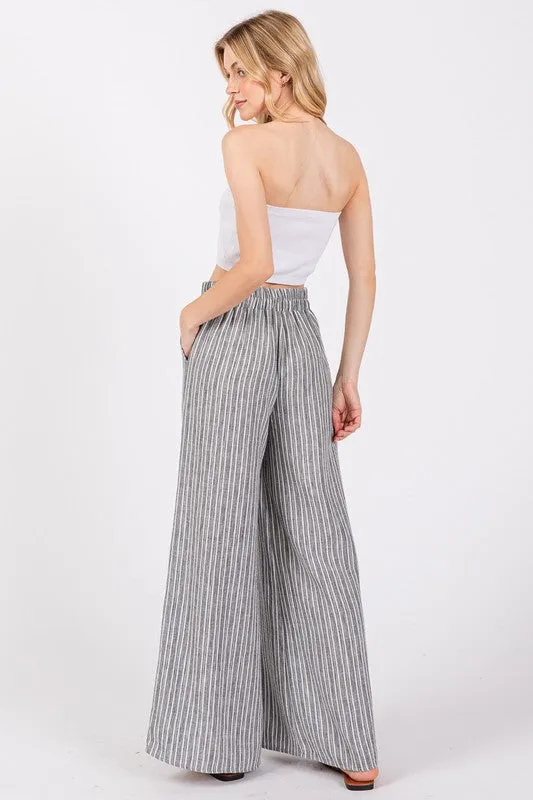 Charcoal Ivory Stripe Full Pant