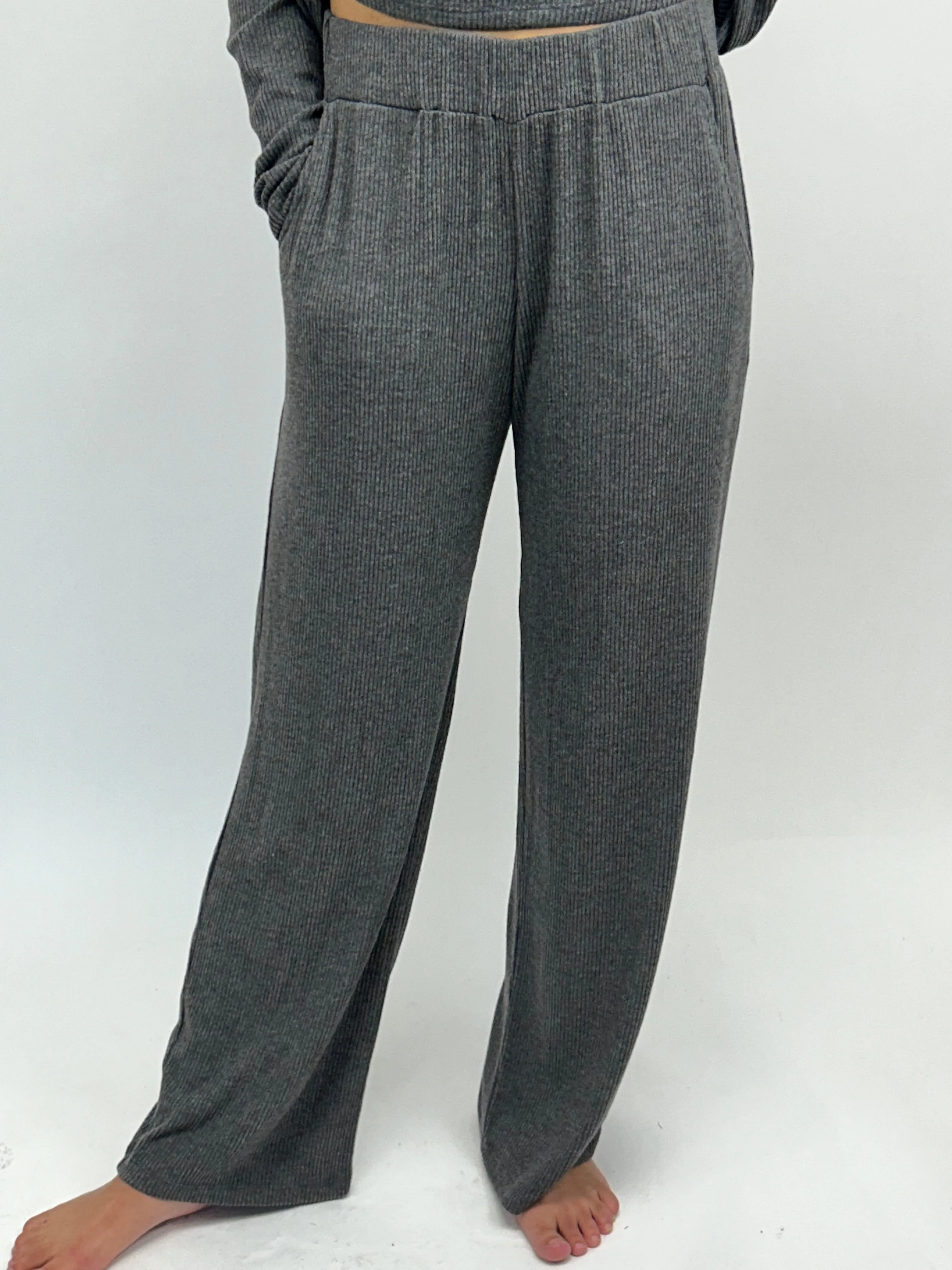 Charcoal Ribbed Pant