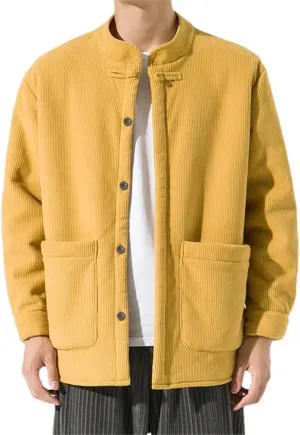 Chinese Traditional Clothing Padded Cotton Jacket Coat Autumn Winter Japanese Coat Men's Retro Tang Jacket