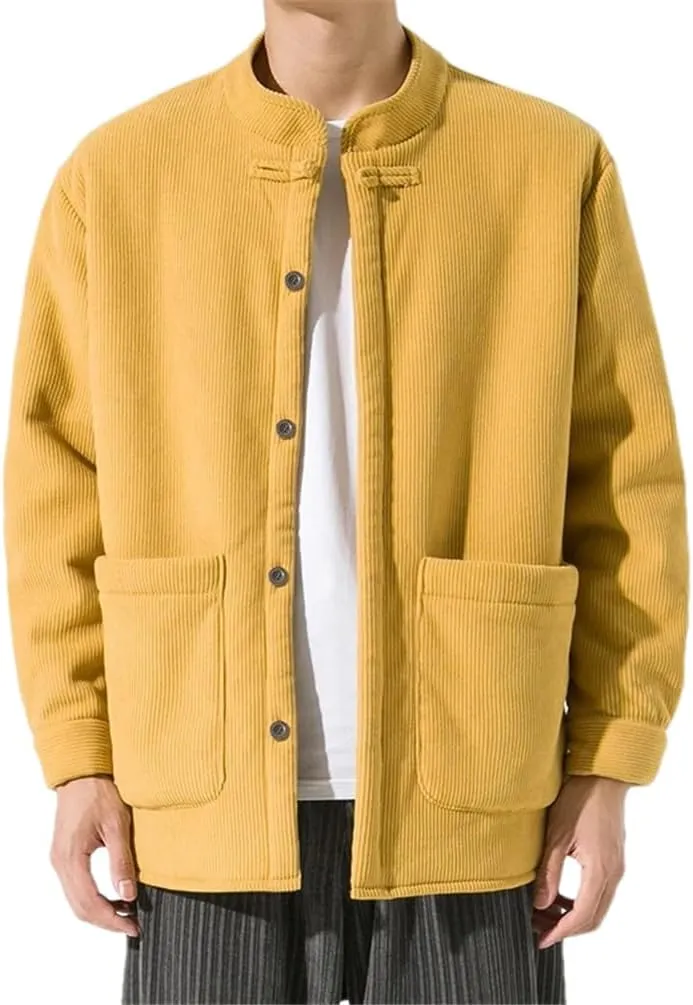 Chinese Traditional Clothing Padded Cotton Jacket Coat Autumn Winter Japanese Coat Men's Retro Tang Jacket