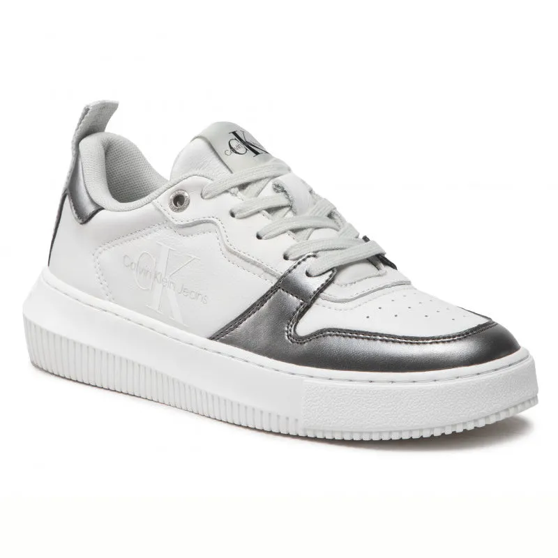 Chunky Cupsole Laceup Metallic Sneaker - White Multi