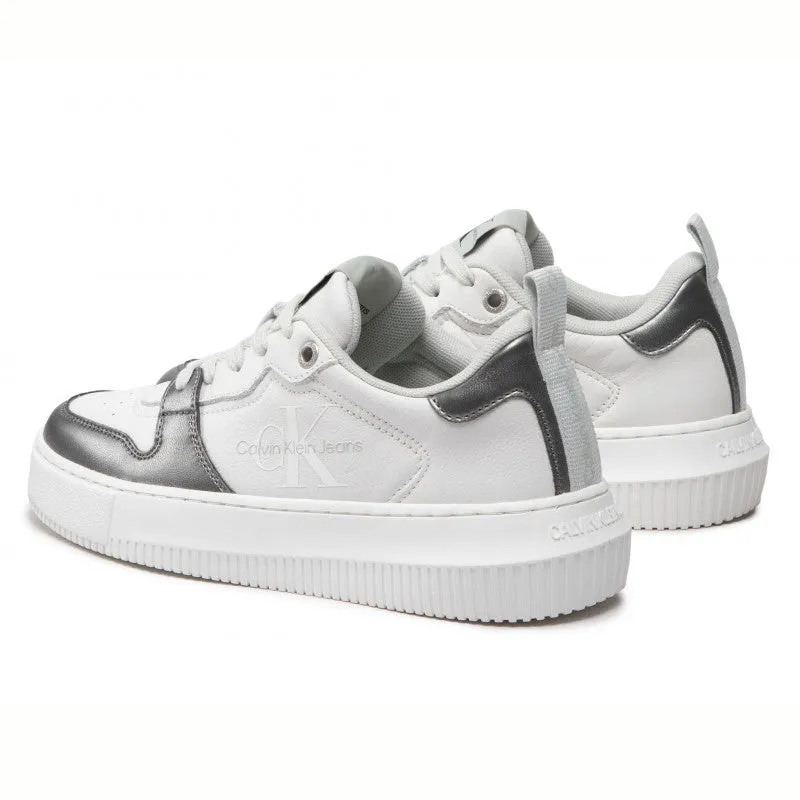 Chunky Cupsole Laceup Metallic Sneaker - White Multi