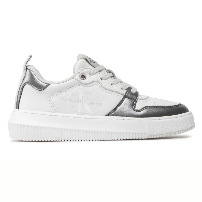 Chunky Cupsole Laceup Metallic Sneaker - White Multi