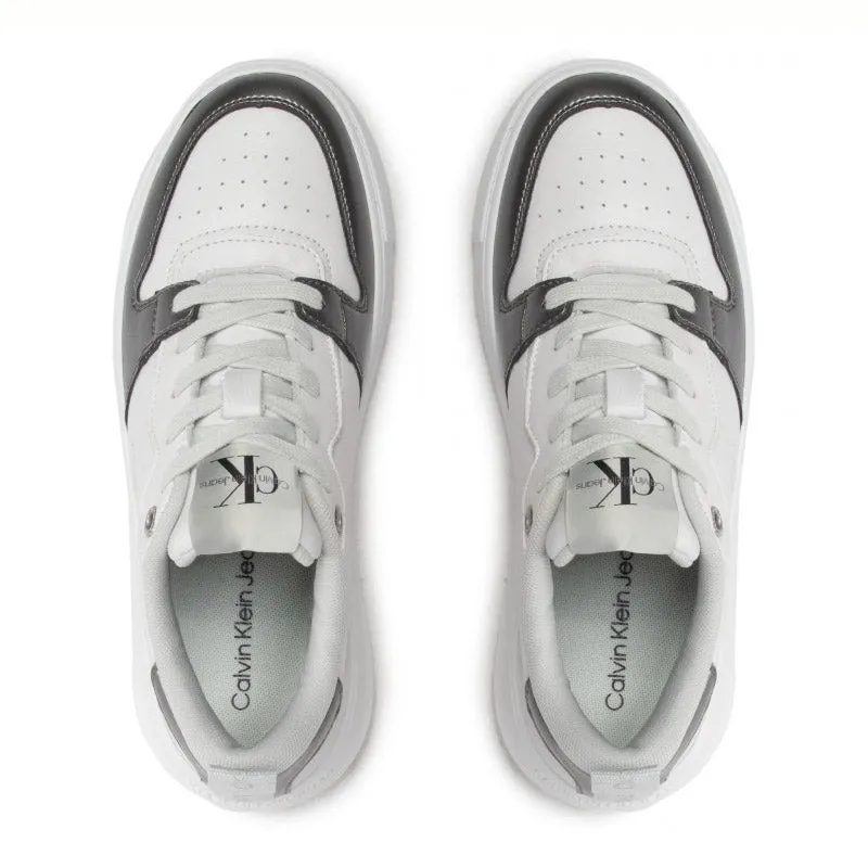 Chunky Cupsole Laceup Metallic Sneaker - White Multi
