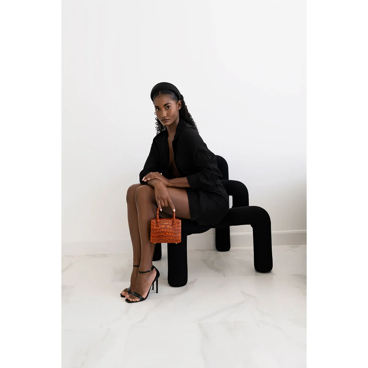Cognac Croc Diana Bag