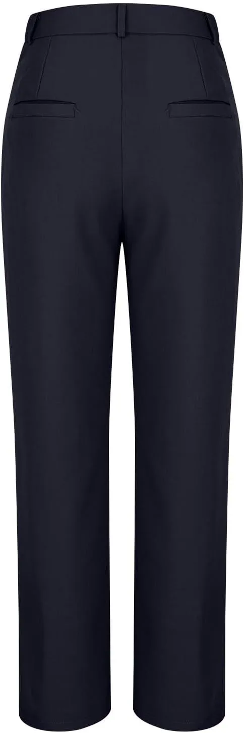 Cotton Linen High Waist Wide Leg Work Pants Slacks for Women Casual Grey Trousers with Pockets Comfortable Relaxed Fit