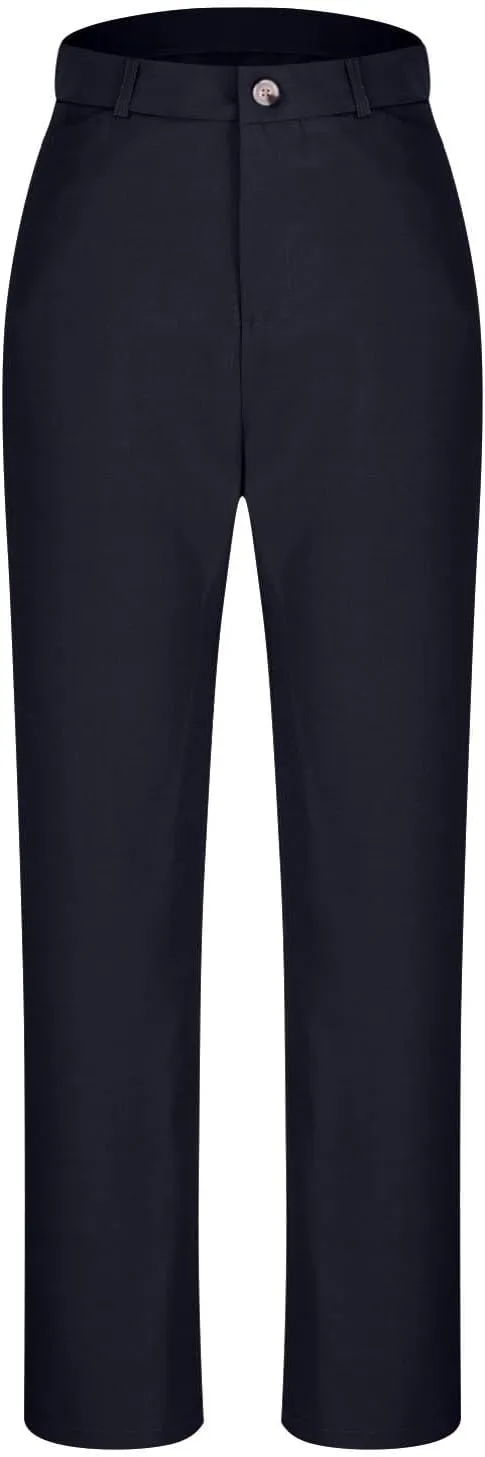 Cotton Linen High Waist Wide Leg Work Pants Slacks for Women Casual Grey Trousers with Pockets Comfortable Relaxed Fit