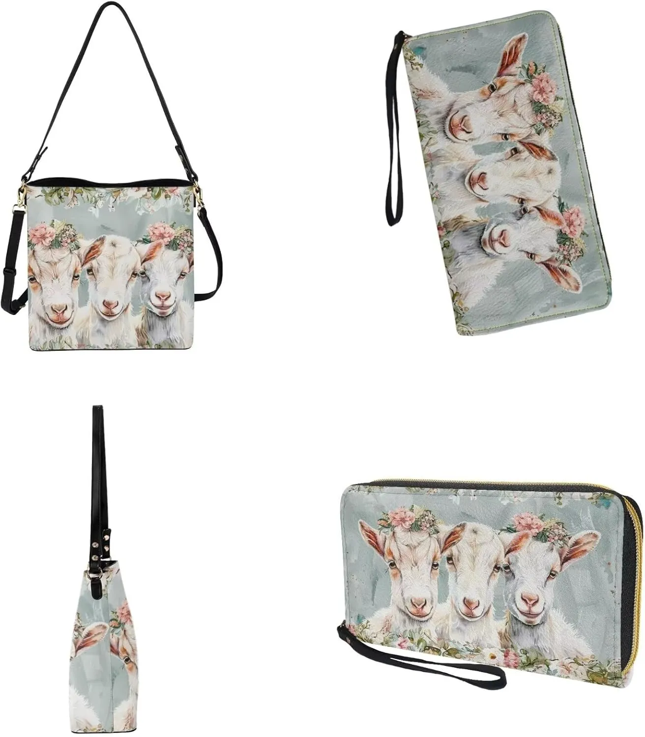 Crossbody Purse and Wallet Set Leather Tote Bag Top Handle Satchel Handbag with Wristlet Wallet for Women Girls