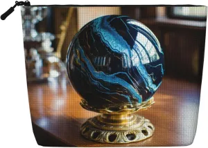 dark blue marble Print Cosmetic Bags for Women Large Capacity Purse Travel Toiletry Zipper Storage Pouch