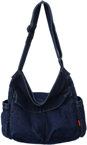 Denim Purses for Women Crossbody Bag Blue Jean Purse Tote Shoulder Bag Hobo Handbags