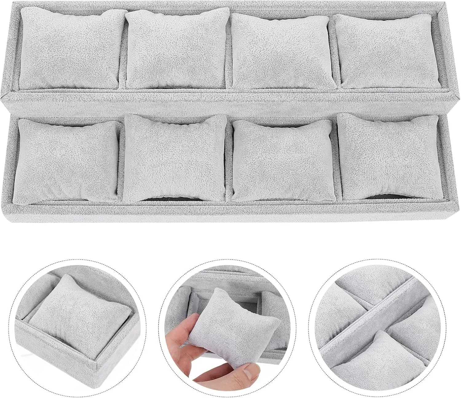 Display Tray Watch Organizer Jewelry Tray Velour Jewelry Tray Bracelet Bangle Watch Display Holder Hand Chain Bracelet Watch Bracelet Jewelry Pillow Tray Trapezoidal Showcase