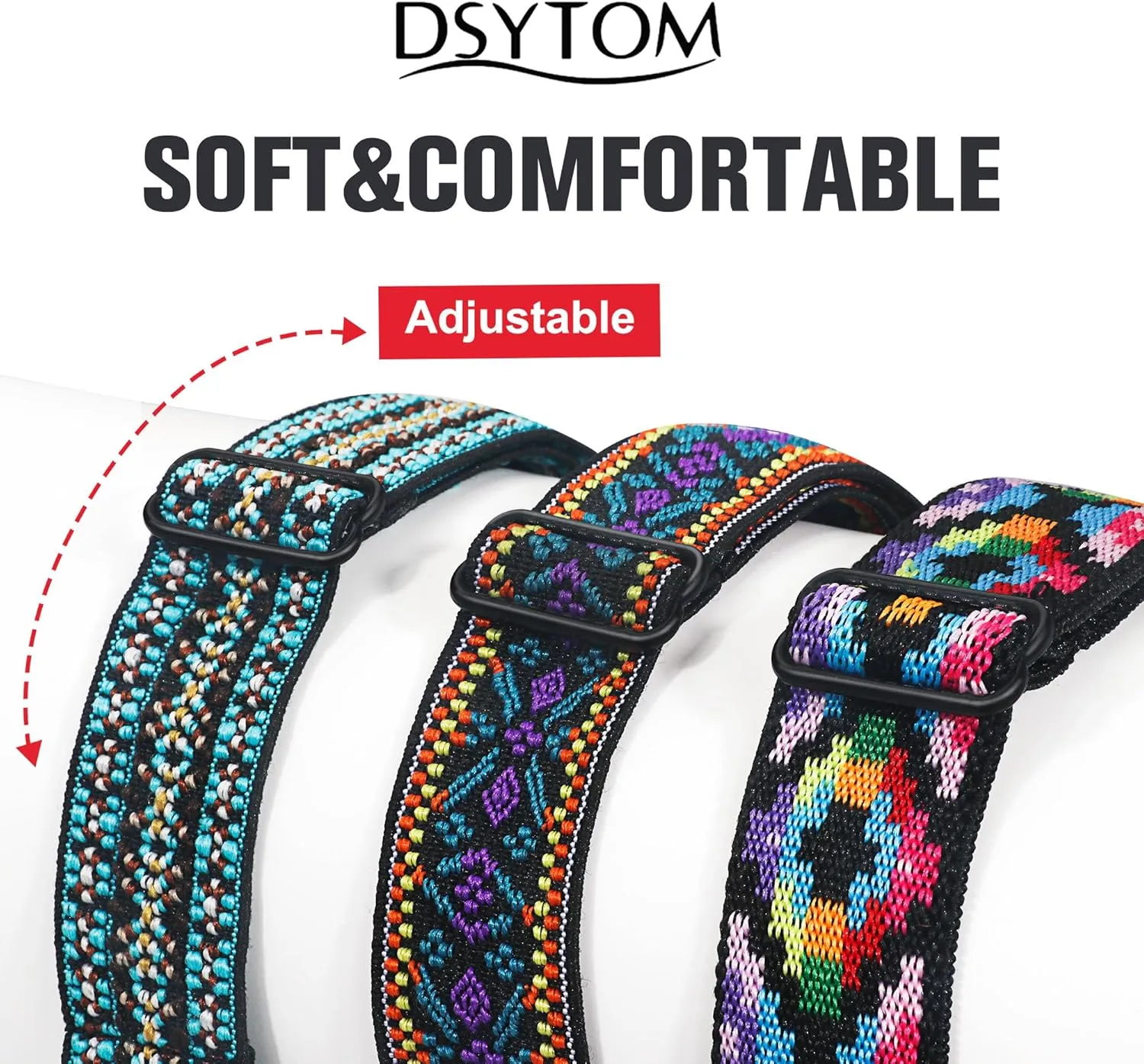 Dsytom 3 Pack Elastic Band Compatible with Apple Watch Bands 38mm 41mm 40mm 42mm 44mm 45mm 46mm 49mm, Adjustable Stretchy Nylon bands for iWatch Series 10/9/Ultra 2/8/7/6/5/4/3/2/1/SE Strap for Women
