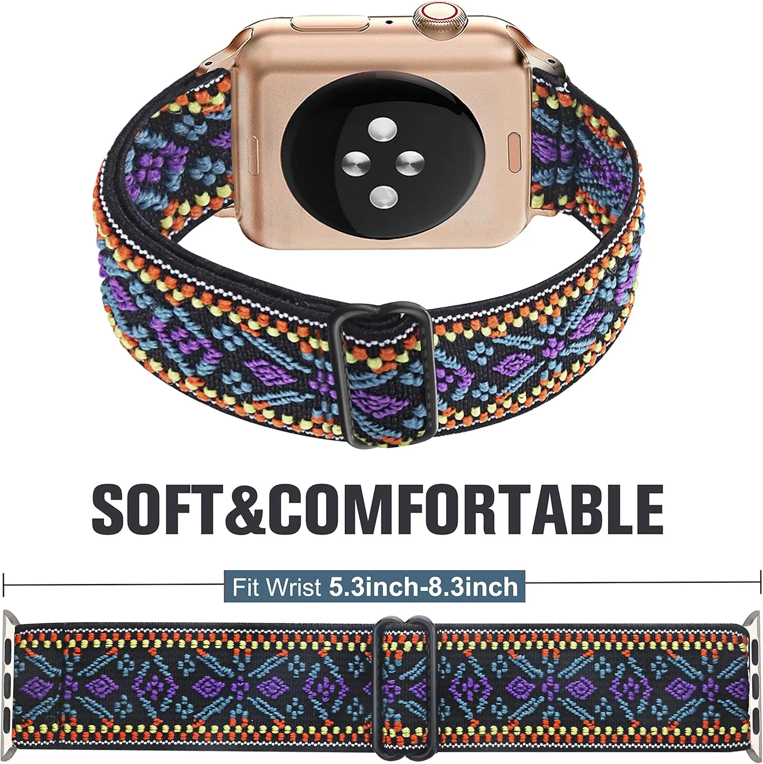 Dsytom 3 Pack Elastic Band Compatible with Apple Watch Bands 38mm 41mm 40mm 42mm 44mm 45mm 46mm 49mm, Adjustable Stretchy Nylon bands for iWatch Series 10/9/Ultra 2/8/7/6/5/4/3/2/1/SE Strap for Women