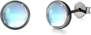 Earrings for Sensitive Ears Synthetic Moonstone Earrings Round Earrings Sterling Silver Stud Earrings for Women