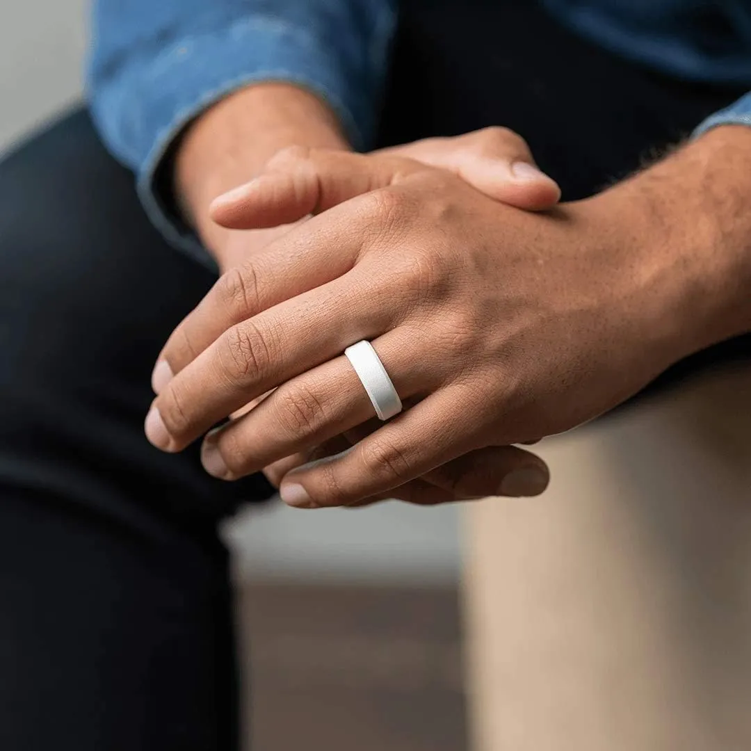 Enso Rings Bevel Classic Silicone Wedding Ring  Hypoallergenic Unisex Wedding Band  Comfortable Band for Active Lifestyle  8mm Wide, 2.16mm Thick