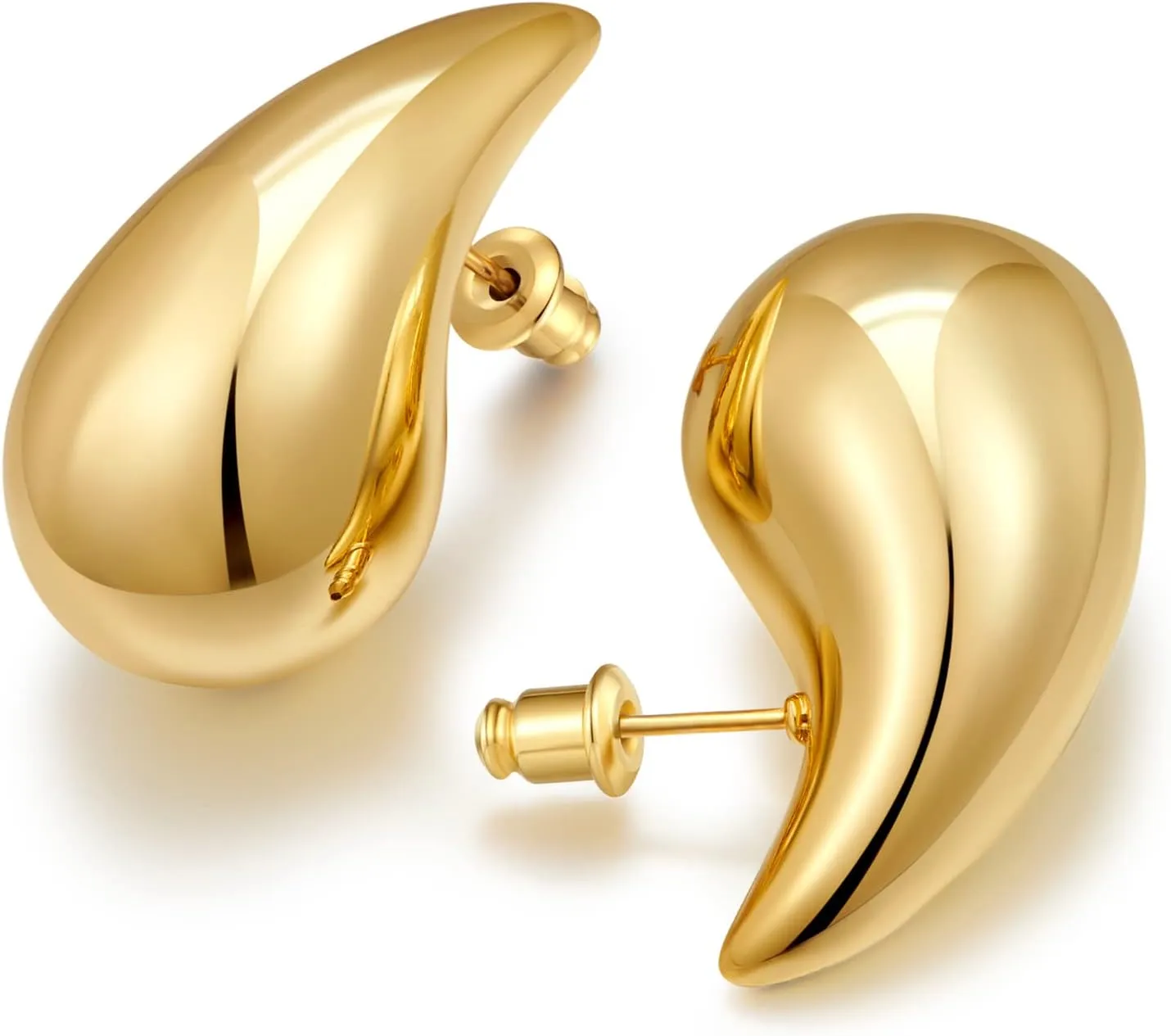 FAMARINE Chunky Gold Drop Earrings for Women Earring Big Waterdrop Gold Earrings Fashion Jewelry