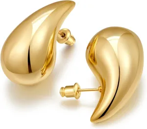 FAMARINE Chunky Gold Drop Earrings for Women Earring Big Waterdrop Gold Earrings Fashion Jewelry
