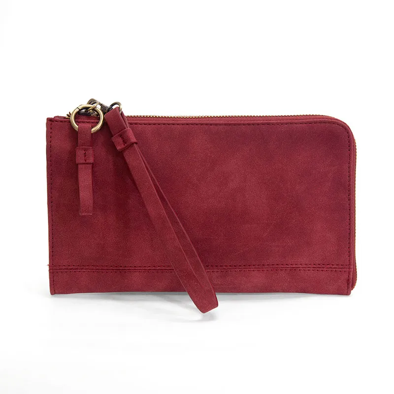 Faux Suede Karina Convertible Wristlet [Rust-L8244]