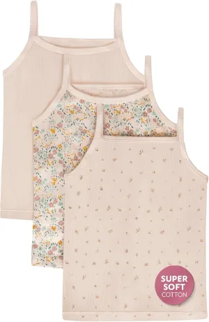 Feathers Super Soft Girls Undershirts Tagless Camisoles  Cotton Cami Girls Tank Tops (3 Pack)