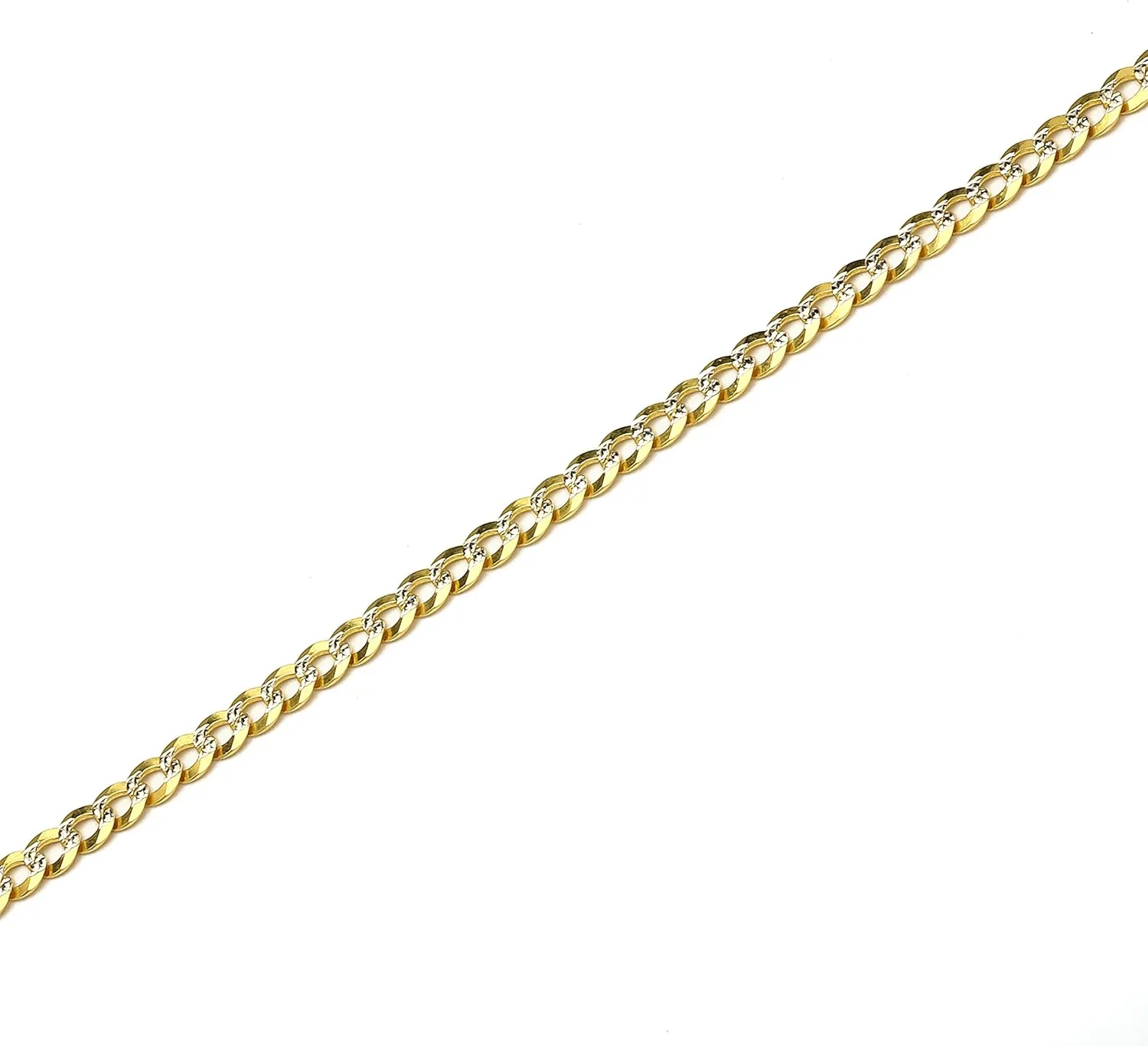 Floreo 10k Fine gold 4mm Curb Cuban Chain Bracelet and Anklet
