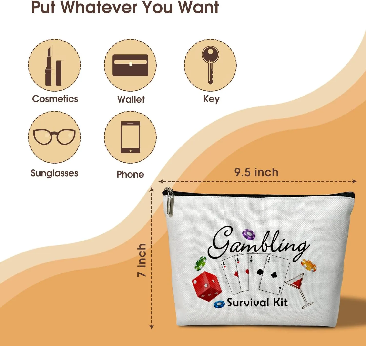 Funny Gifts Casino Gambling Makeup Bag - Large Capacity Cosmetic Bag Organizer Storage With Zipper-41