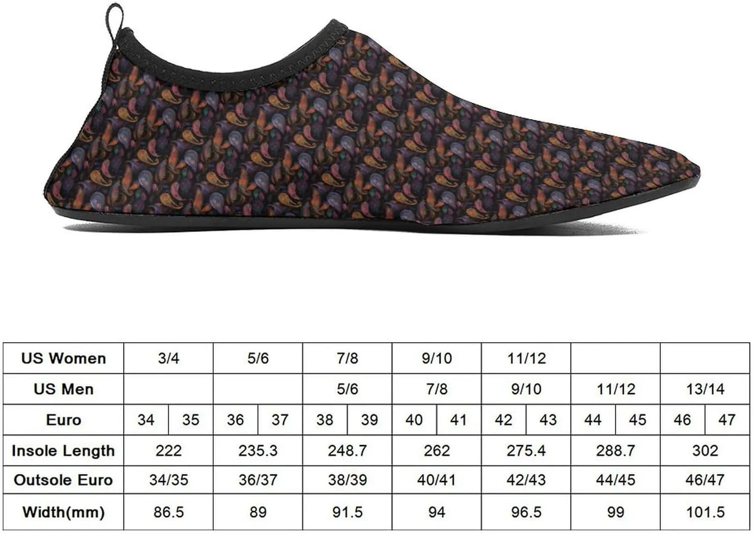 Galaxy Skies Paisley Men Women Water Shoes Quick-Dry Aqua Socks Barefoot Slip-on for Beach Swim Sport Surf Yoga Exercise
