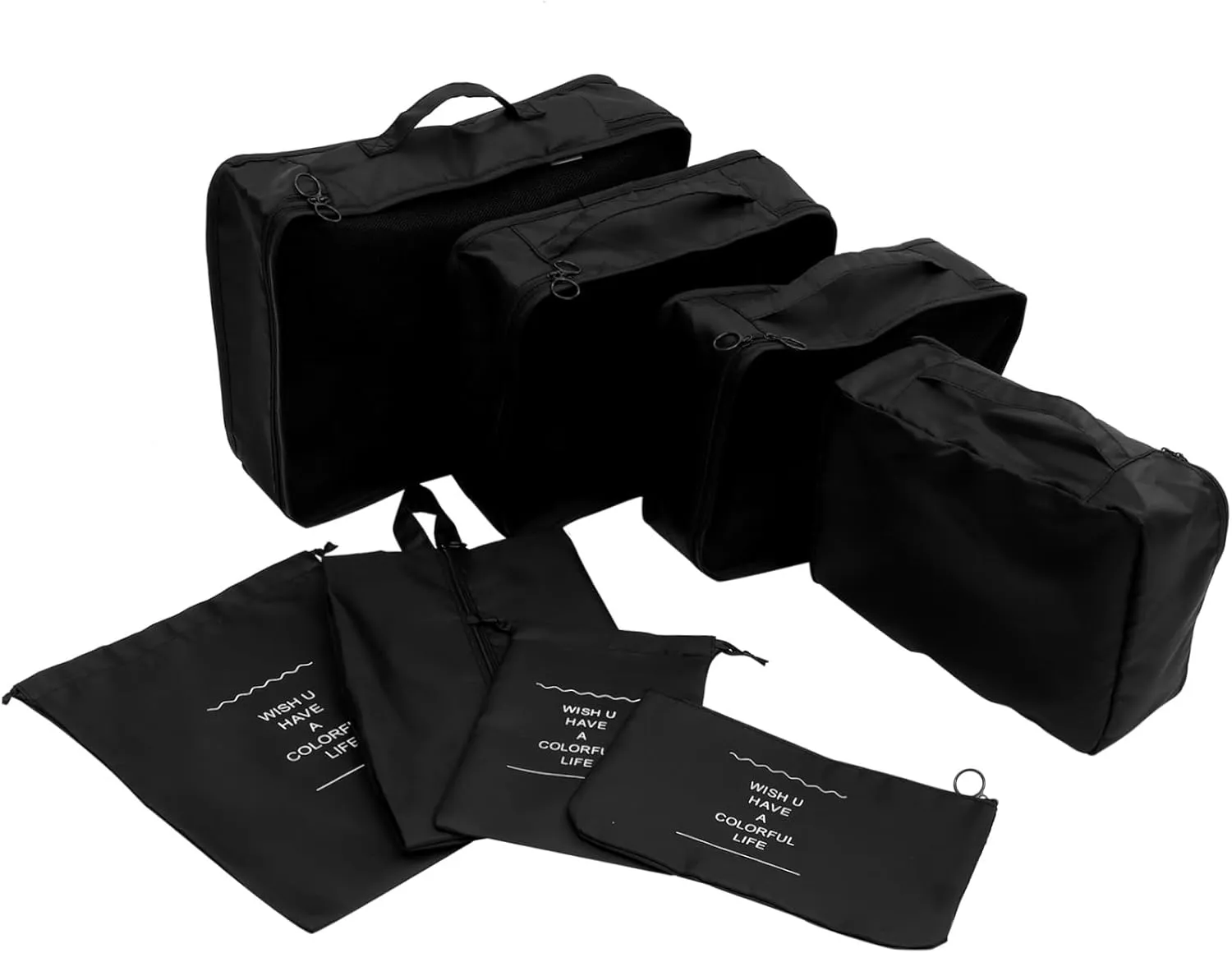 GALPADA 8pcs Travel Packing Cubes Waterproof Suitcase Organizers Compression Bags for Travel Mesh Storage Bag Set