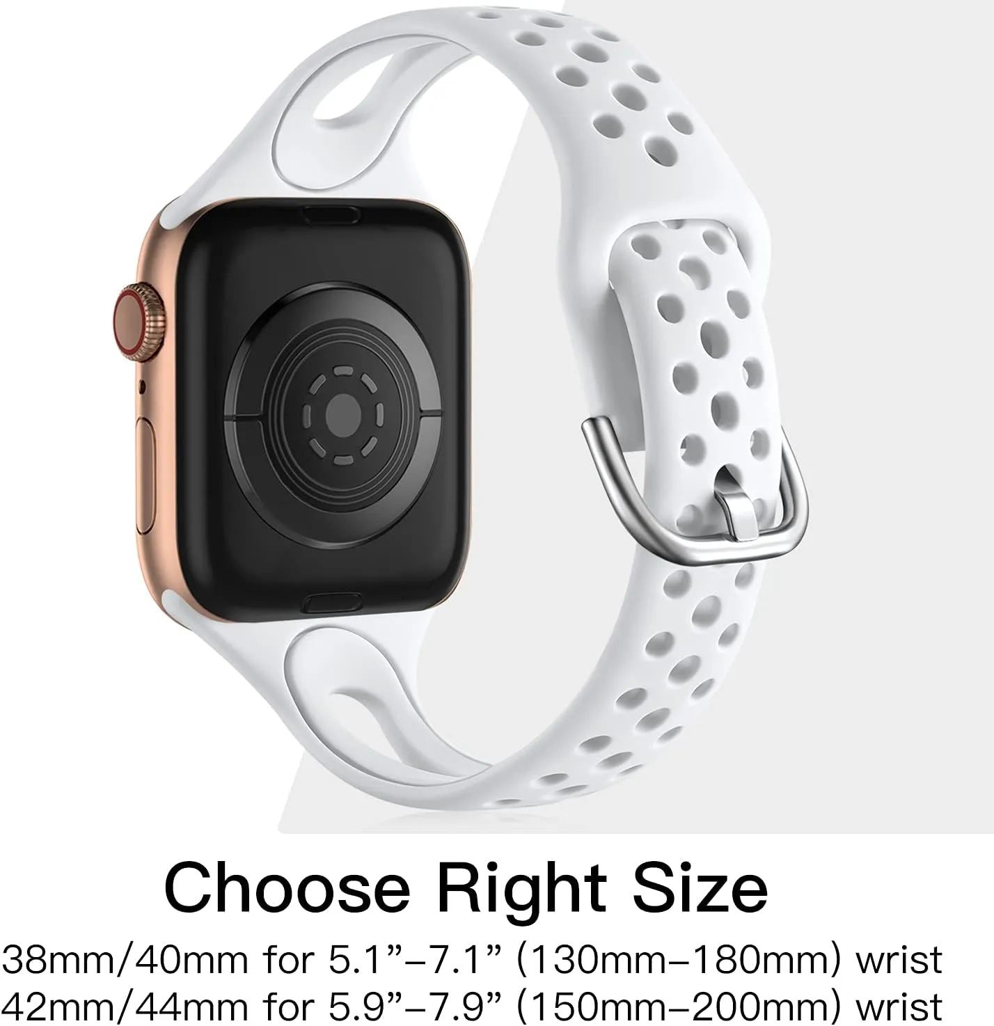 Getino Compatible with Apple Watch Bands 38mm 40mm 41mm 42mm 44mm 45mm 46mm 49mm iWatch Band for Women Men, Soft Durable Breathable Thin Slim Narrow Band for iWatch Ultra 2 SE Series 10 9 8 7 6 5 4 3