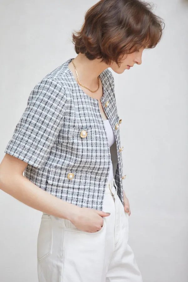 Gigi Tweed Little Jacket -CHECK-