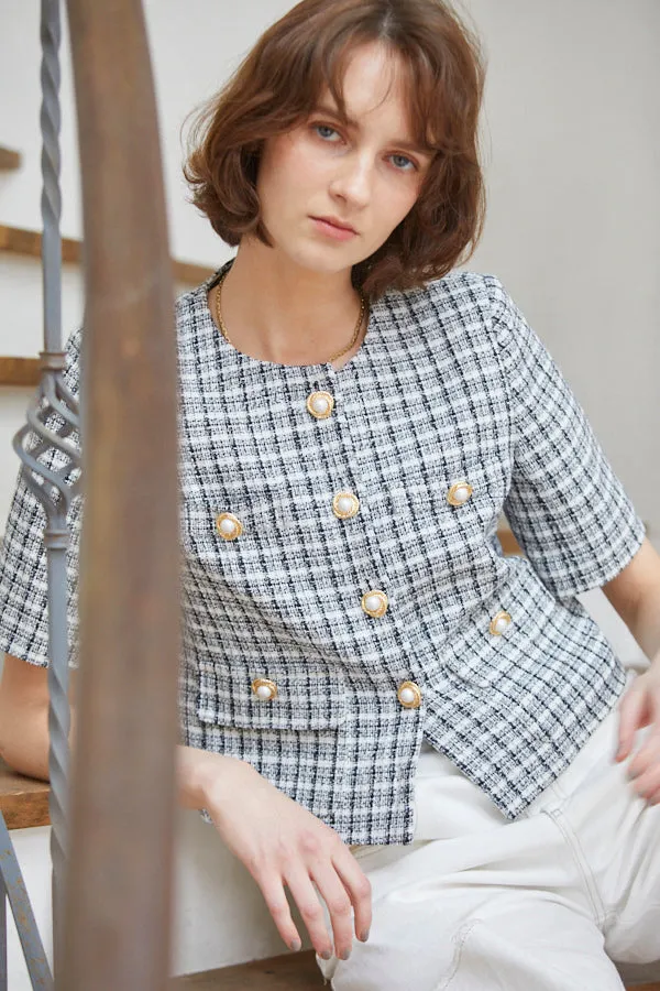 Gigi Tweed Little Jacket -CHECK-