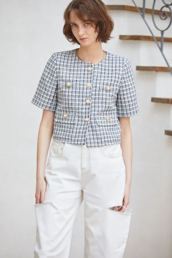 Gigi Tweed Little Jacket -CHECK-