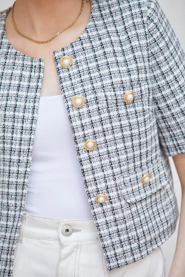 Gigi Tweed Little Jacket -CHECK-