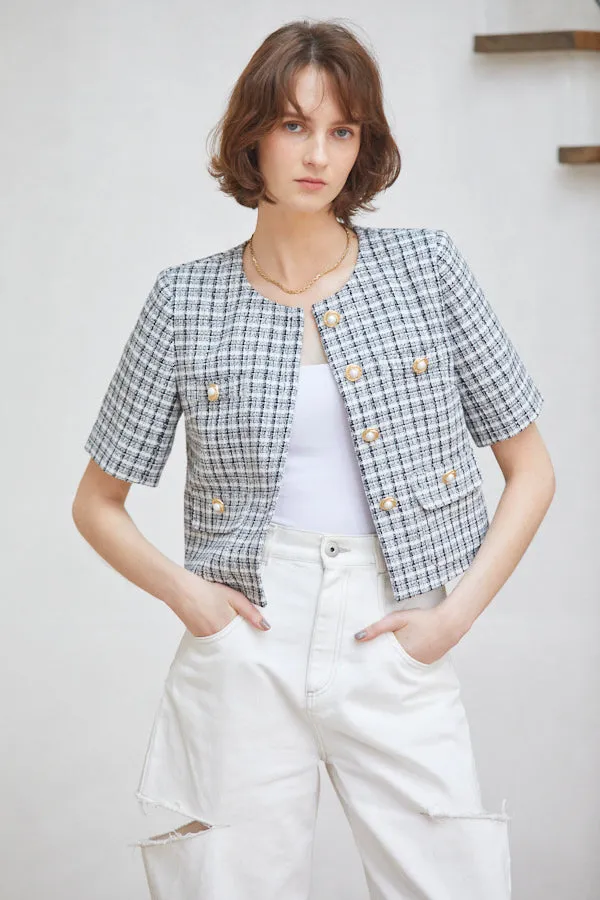 Gigi Tweed Little Jacket -CHECK-