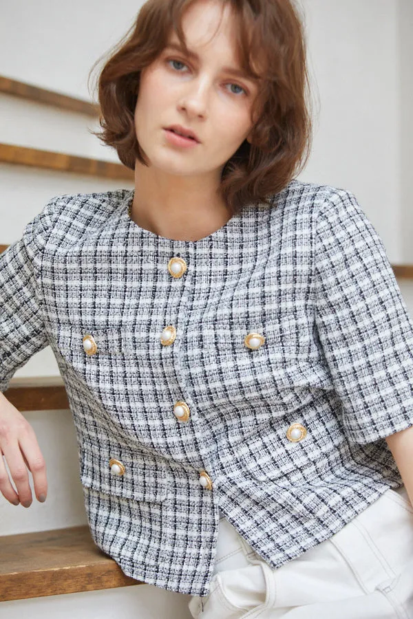 Gigi Tweed Little Jacket -CHECK-