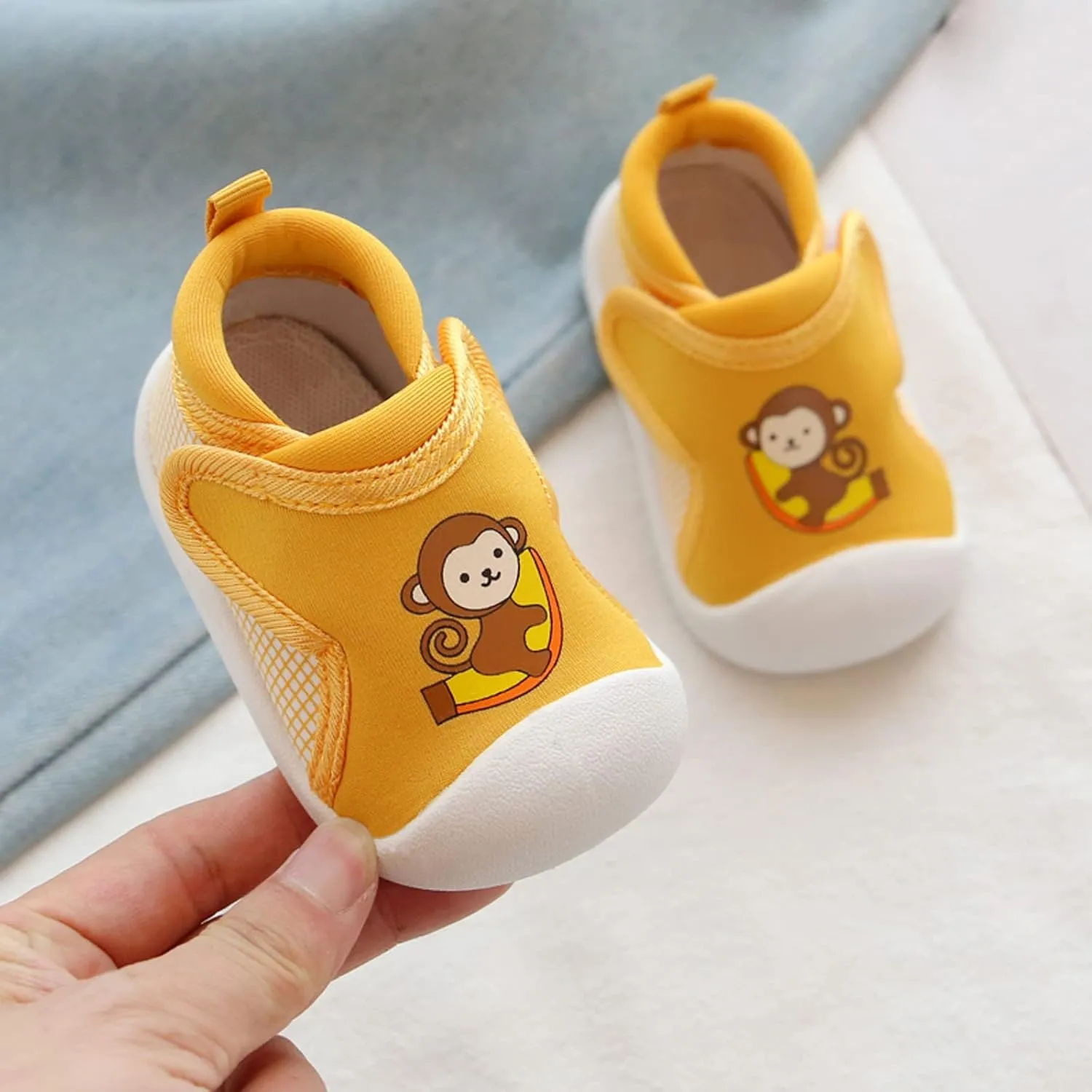 Girls Boys Leisure Shoes Cotton Cloth Prints Soft Bottom Breathable Slip On Sport Shoes Socks Shoes Girls Size 2 Shoes