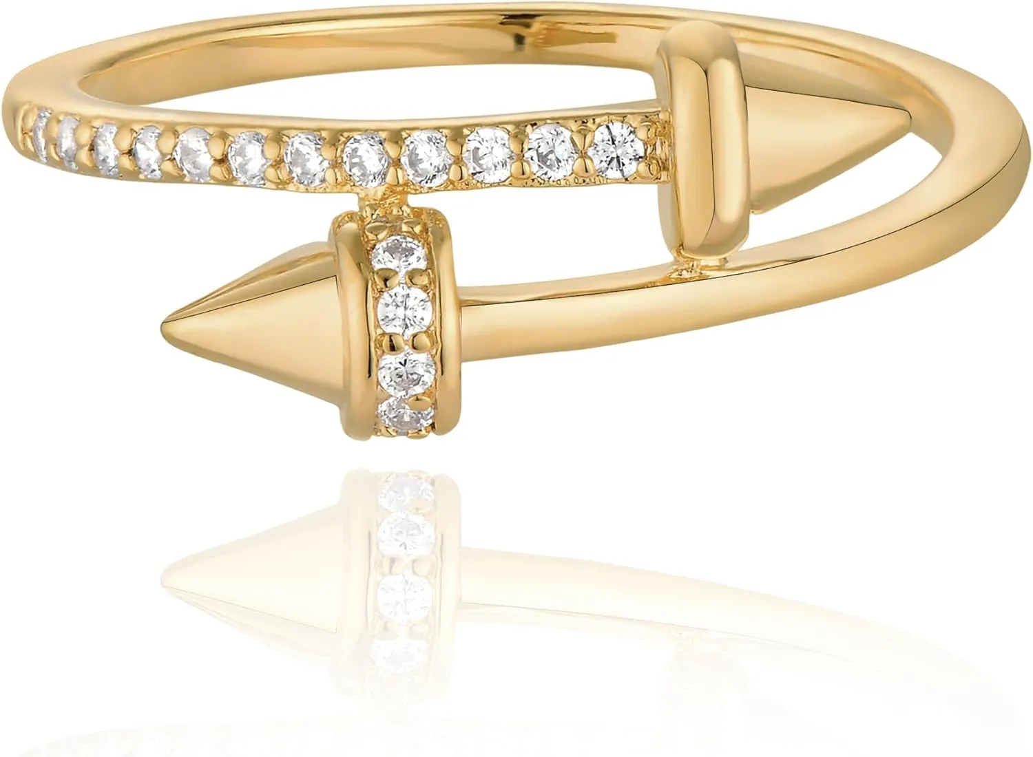 Gold Rings for Women Trendy 14K Gold Plated Dainty Band Stackable Chunky Rings Minimalist Finger Jewelry Gifts Size US6-8