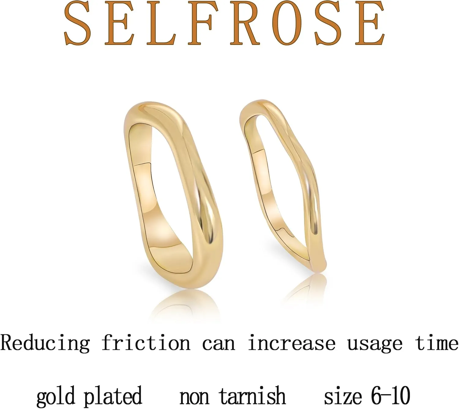 Gold Rings for Women,Dainty Ring Set 14K Gold Plated Thumb Rings Non Tarnish Chunky Size 6-10 Gold Jewelry Gifts for Women