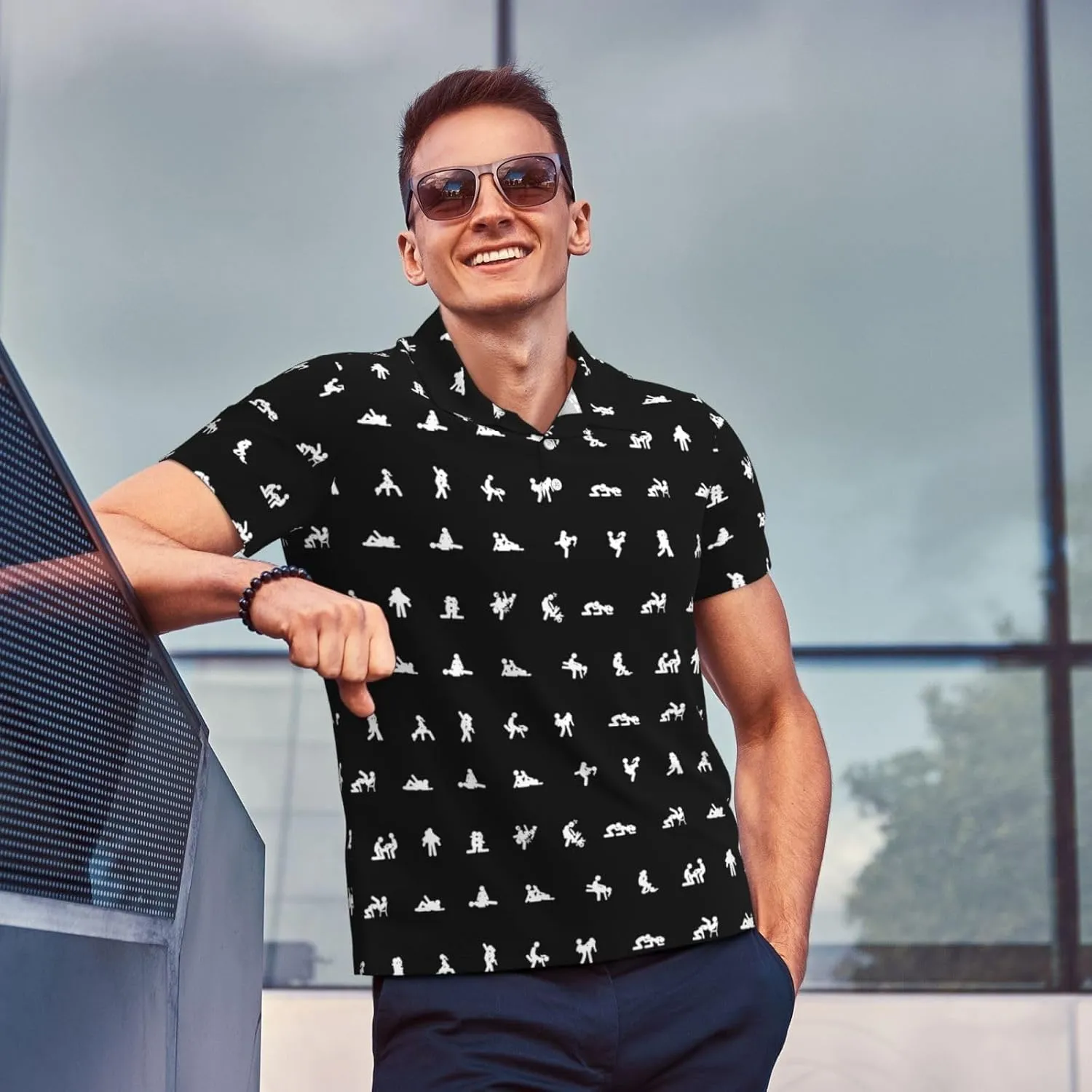 Golf Shirts for Men, Funny Golf Polo Moisture Wicking Dry Fit Short Sleeve