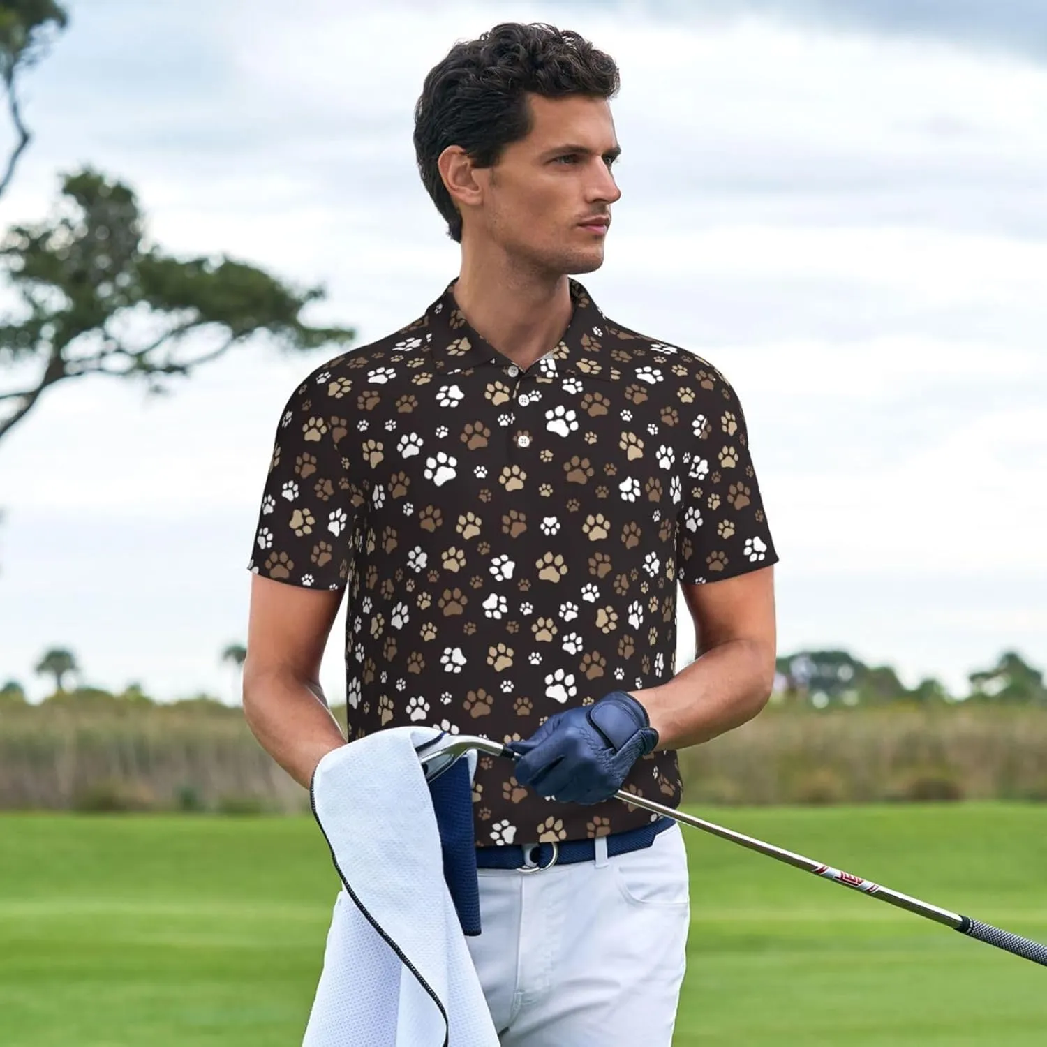 Golf Shirts for Men, Funny Golf Polo Moisture Wicking Dry Fit Short Sleeve