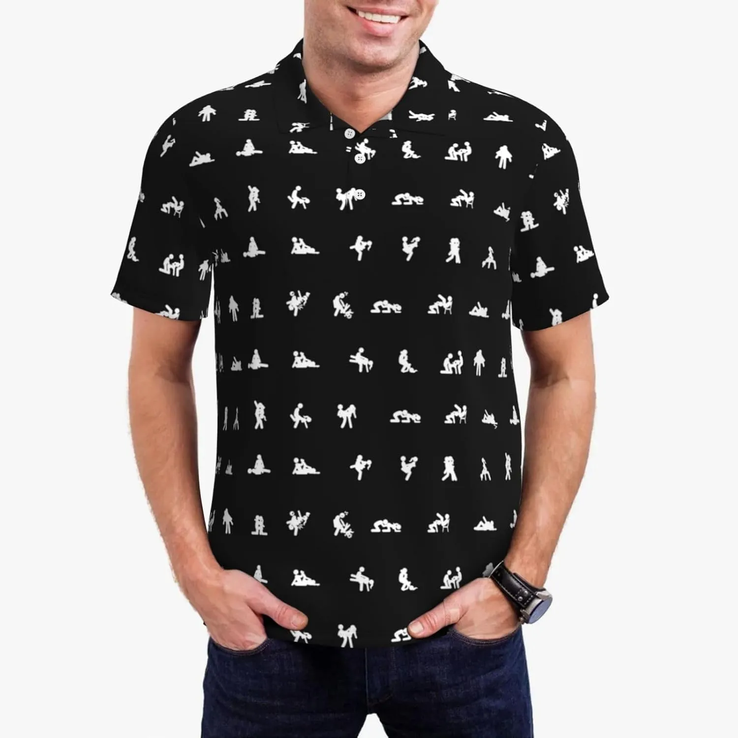 Golf Shirts for Men, Funny Golf Polo Moisture Wicking Dry Fit Short Sleeve