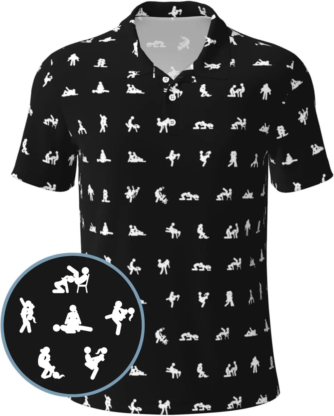Golf Shirts for Men, Funny Golf Polo Moisture Wicking Dry Fit Short Sleeve